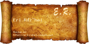 Erl Ráhel névjegykártya